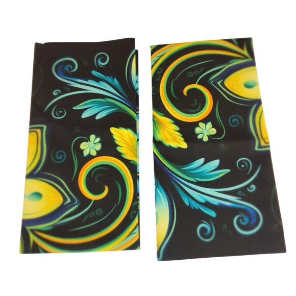 Bright Floral Polyester Fabric Panels 19"x18.5" Set Of 2 For Sewing Projects - Picture 3 of 11